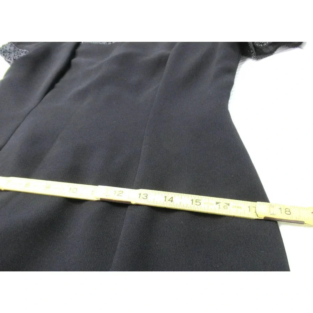 TALBOTS Women’s Petite Acrylic Short Sleeved Dress Beaded Black Size 8P - Picture 4 of 9